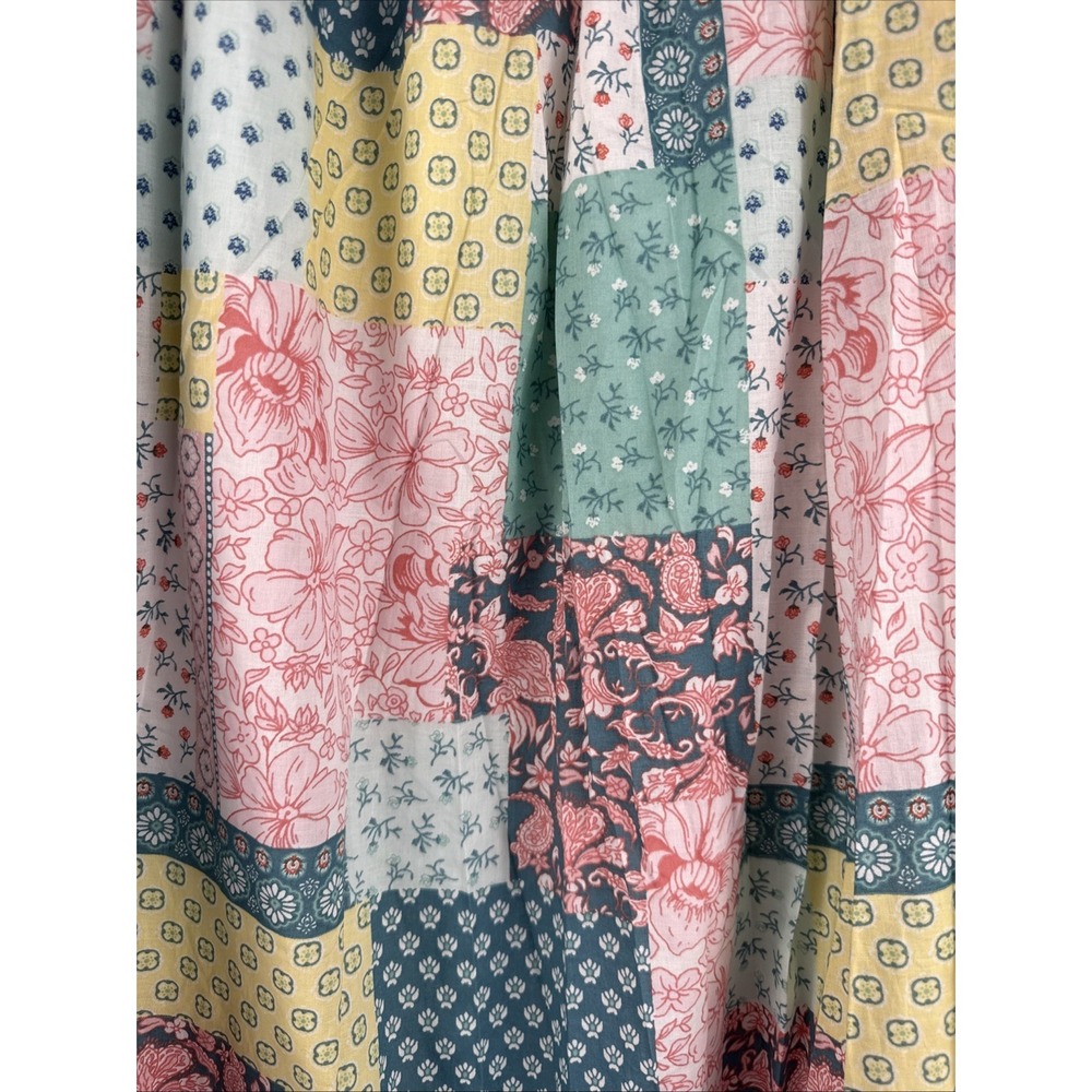 Simply Southern Ophelia Green Floral Cotton Tiered Maxi Skirt Pockets L BOHO NWT - Picture 3 of 10